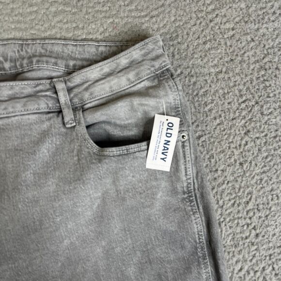 Old Navy Vintage Slim Jeans Womens 22 Grey High Rise Straight  Denim Zip Fly NEW - Picture 3 of 12